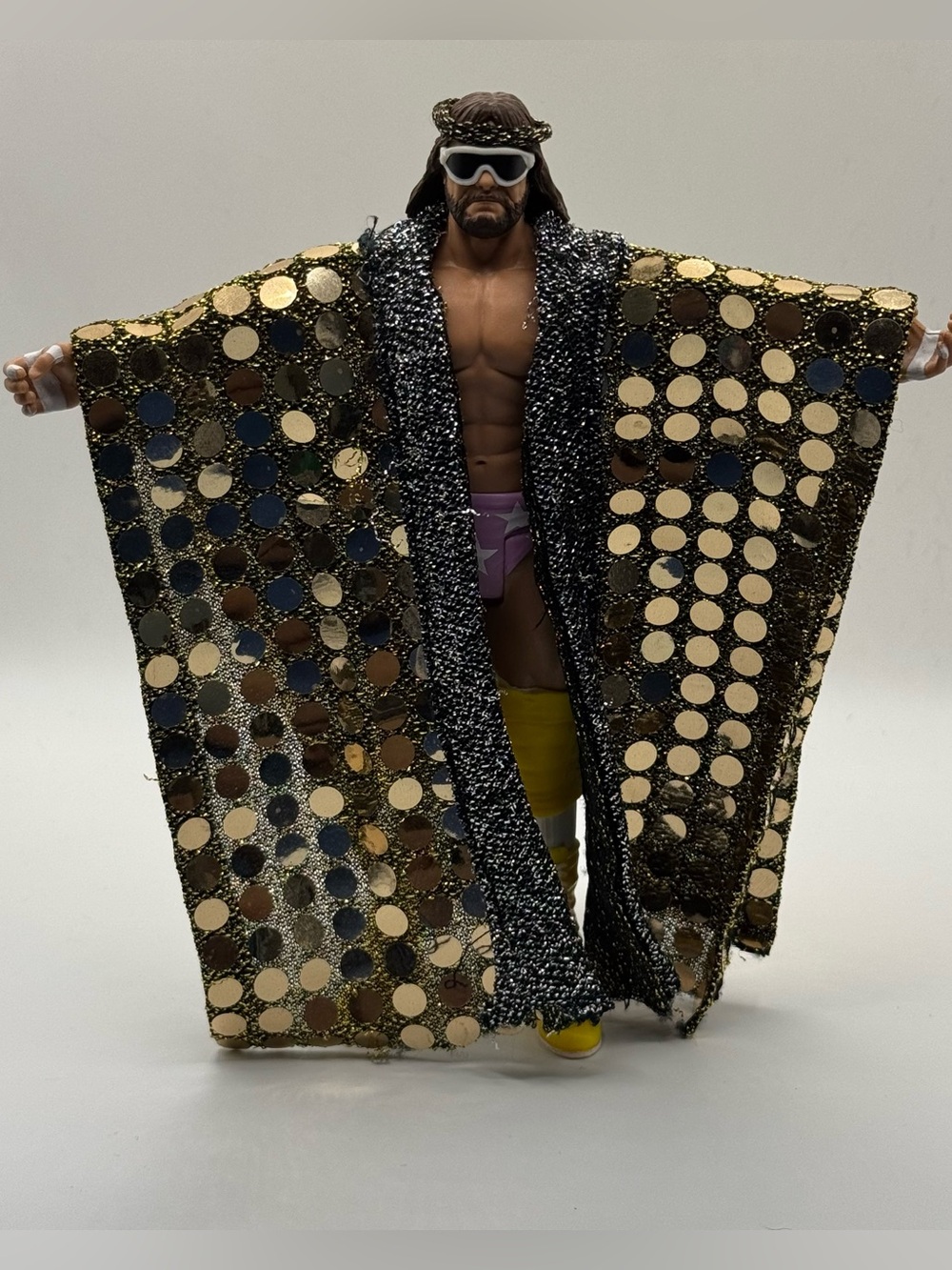 Custom made Macho Man robe and headgear. ***No figure included***